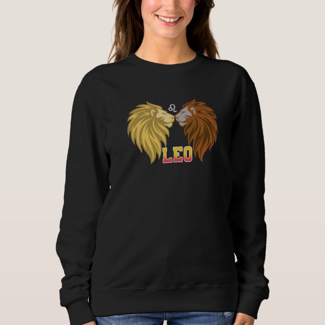 Sudadera Leo Hechos Astrología León Zodiaco Rótulo Cumpleañ (Anverso)