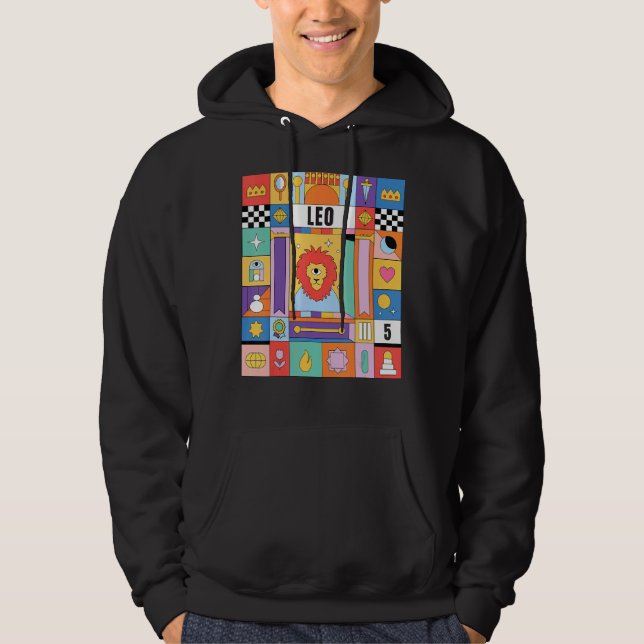 Sudadera Leo Horoscope Resumen Símbolos Místicos Zodiacos (Anverso)