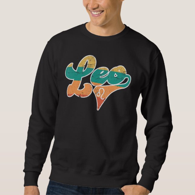 Sudadera Leo Retro Zodiac  Astrology  Horoscope Leo 3 (Anverso)