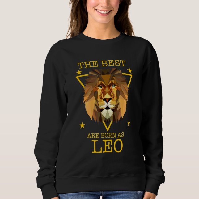 Sudadera Leo Zodiac Rótulo León Los Mejores Nacieron Como L (Anverso)