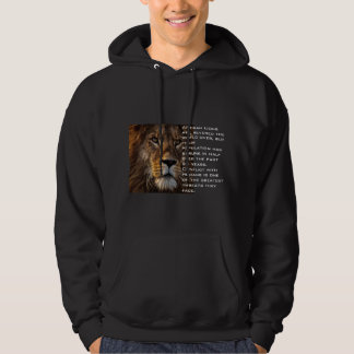 Sudadera León africano imprime textos en blanco a hombres n