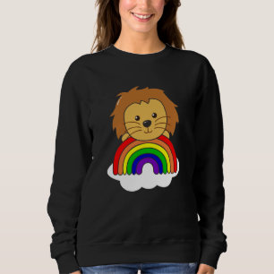Sudadera León Arcoiris León Dulce Para Niños Depredadores