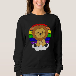Sudadera León Arcoiris León Dulce Para Niños Depredadores