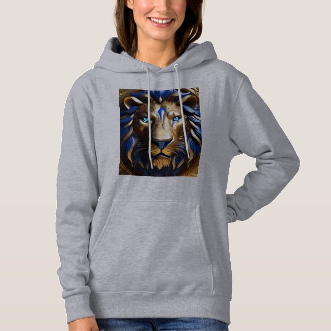 Sudadera León Azul Zafiro y Dorado, (Anverso)