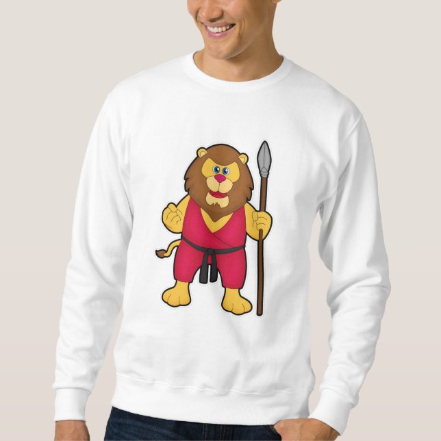Sudadera León como guerrero con Spear (Anverso)