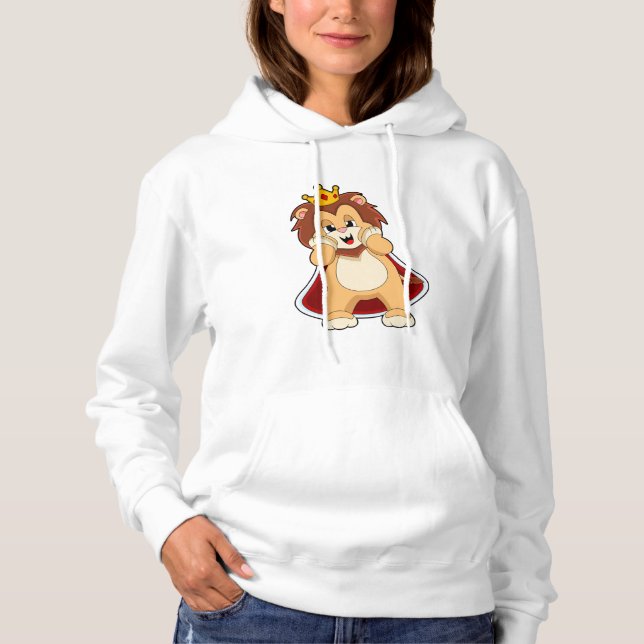 Sudadera León como Rey con Corona. PNG (Anverso)