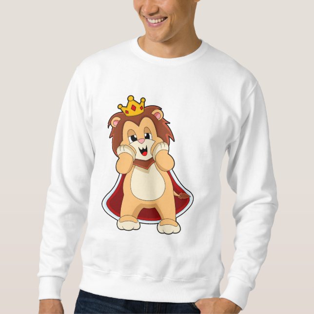 Sudadera León como Rey con Corona. PNG (Anverso)