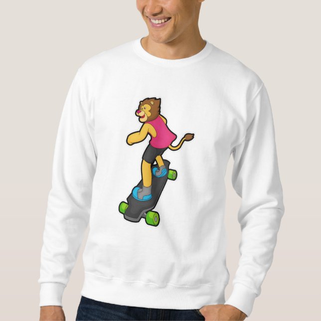 Sudadera León como Skateboarder con Skateboard (Anverso)