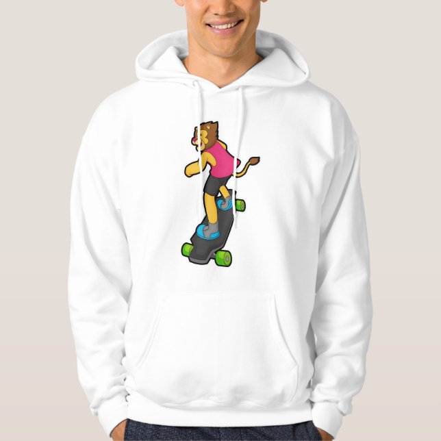 Sudadera León como Skateboarder con Skateboard (Anverso)