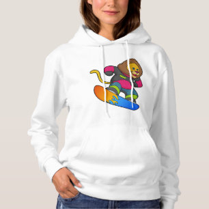 Sudadera León como snowboarder con Snowboard