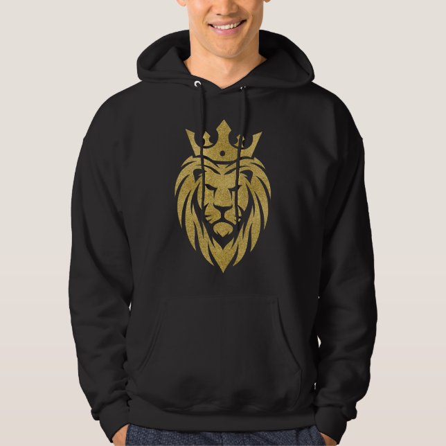 Sudadera León con corona - Estilo de oro 3 (Anverso)