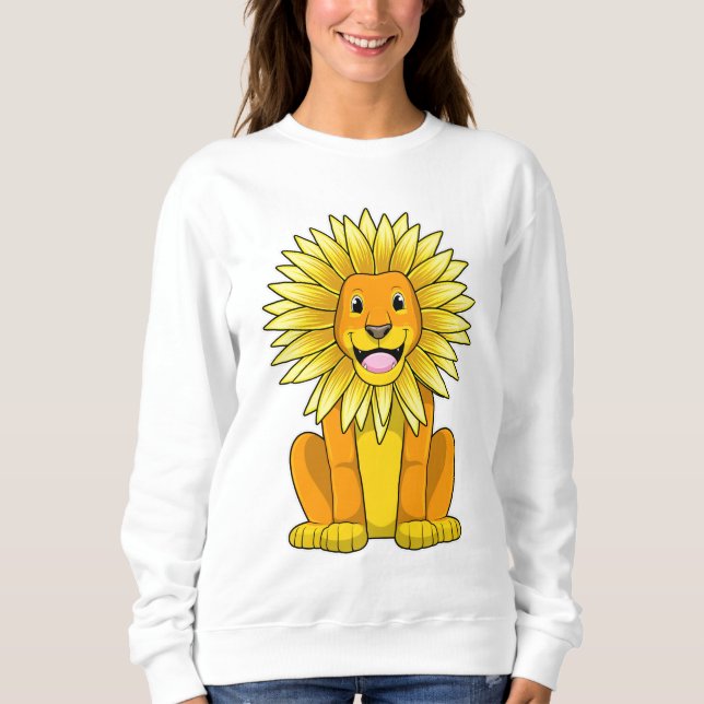 Sudadera León con flor de girasol (Anverso)
