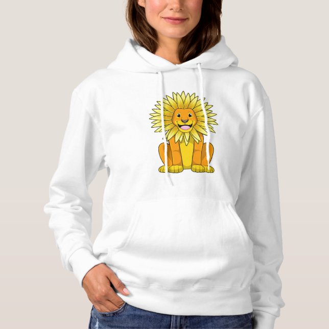 Sudadera León con flor de girasol (Anverso)