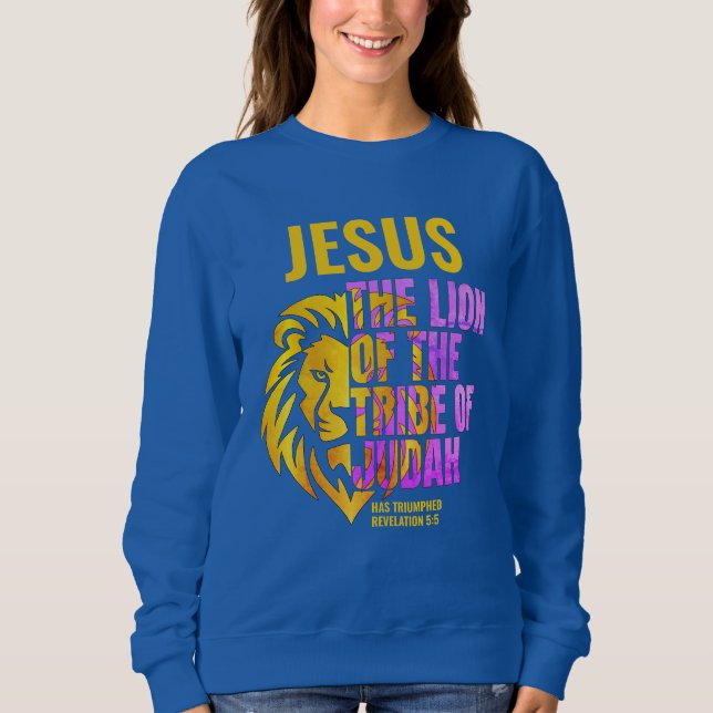 Sudadera León cristiano de la tribu de Judá JESÚS (Anverso)