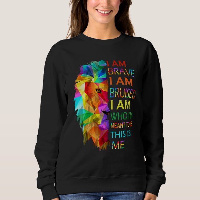 Sudadera León de Guay Soy Valiente Estoy Bruto Este Soy Yo  (Anverso)