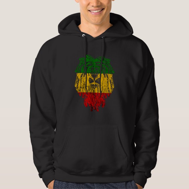 Sudadera León de Judá Orgullo Jamaicano Rasta Reggae Rastaf (Anverso)