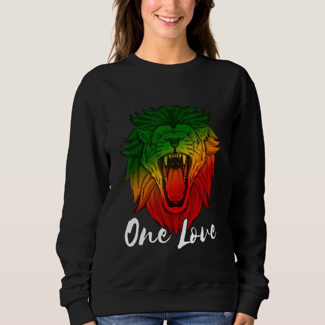 Sudadera León de Judá Rasta Reggae Un Amor Rastafari Li (Anverso)