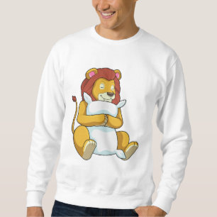 Sudadera León durmiendo con almohada