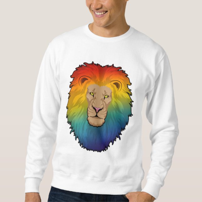 Sudadera León en colores arcoiris (Anverso)