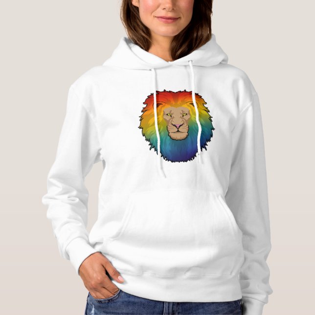 Sudadera León en colores arcoiris (Anverso)