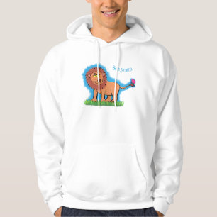Sudadera León feliz con ilustracion personalizado de maripo