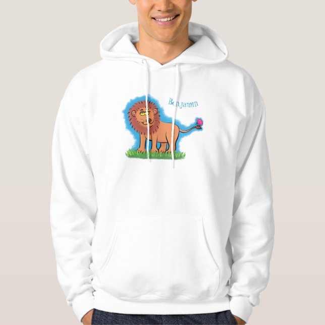 Sudadera León feliz con ilustracion personalizado de maripo (Anverso)