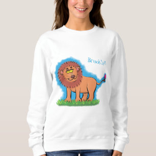 Sudadera León feliz con ilustracion personalizado de maripo