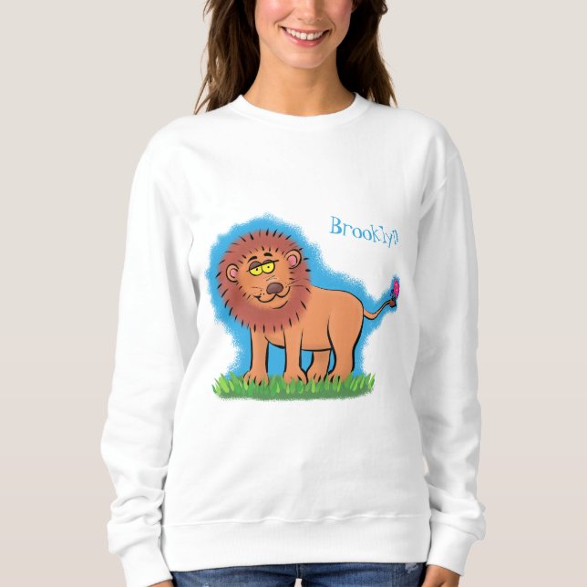 Sudadera León feliz con ilustracion personalizado de maripo (Anverso)