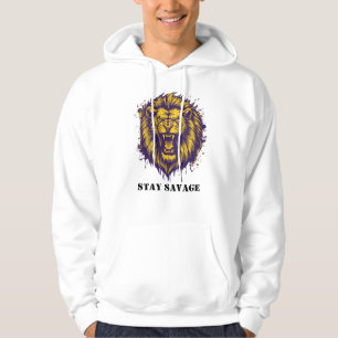 Sudadera León Gráfico Salvaje León Alfa Fiero