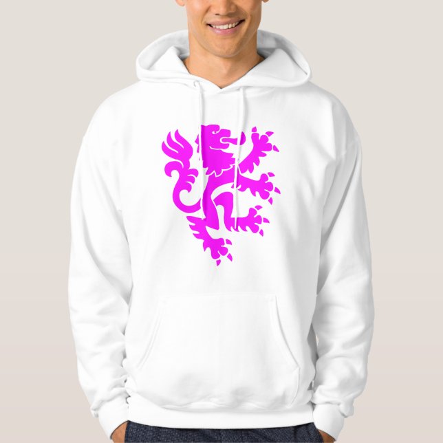 Sudadera León heráldico 01 - Magenta (Anverso)