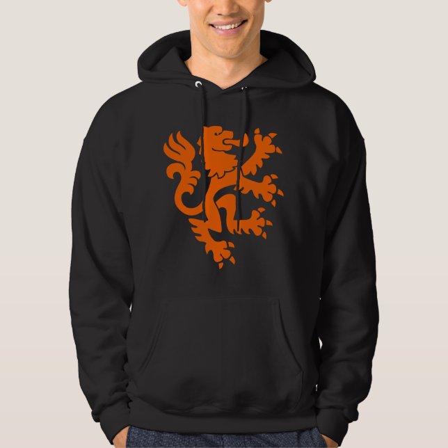 Sudadera León heráldico 01 - Naranja (Anverso)