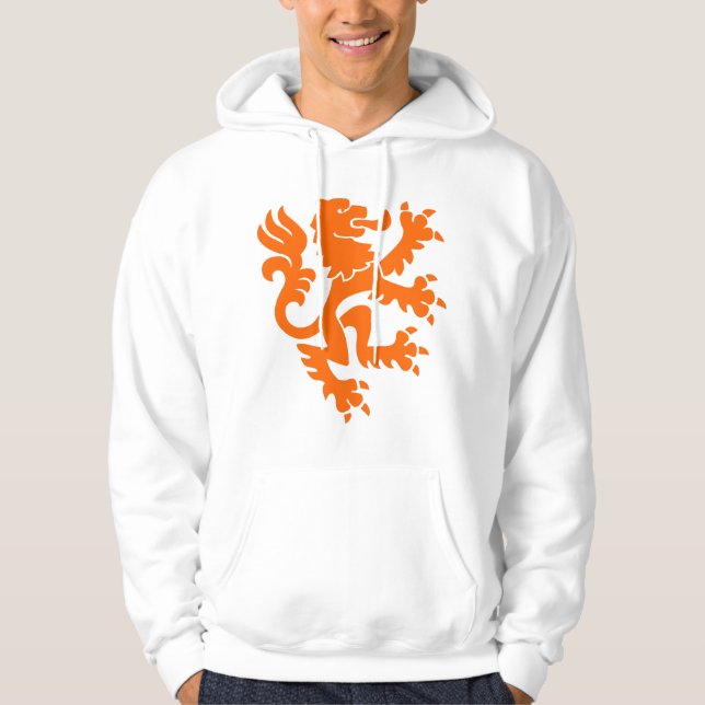 Sudadera León heráldico 01 - Naranja (Anverso)