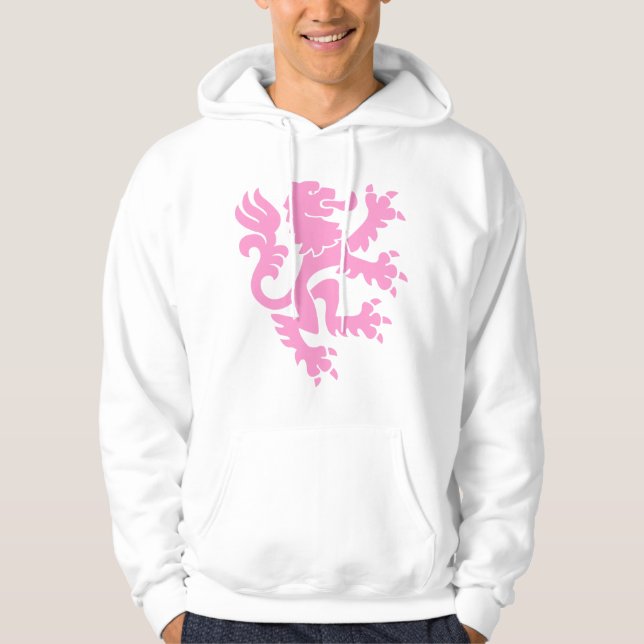 Sudadera León heráldico 01 - Rosa (Anverso)