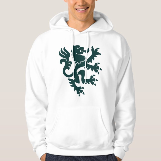 Sudadera León heráldico 01 - Verde oscuro (Anverso)