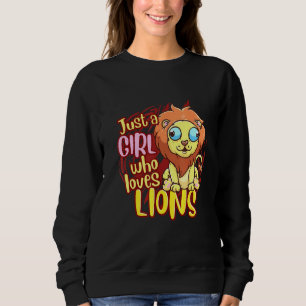 Sudadera León lindo, sólo un Chica que ama a los leones