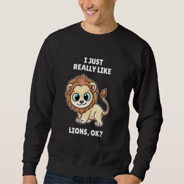 Sudadera León, Me Gusta Mucho Los Leones Ok (Anverso)