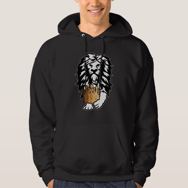 Sudadera León Melanin Crown King Black History Mono BLM Zo (Anverso)