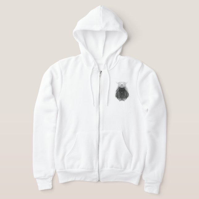 Sudadera León negro con corona y monograma (Distribución)