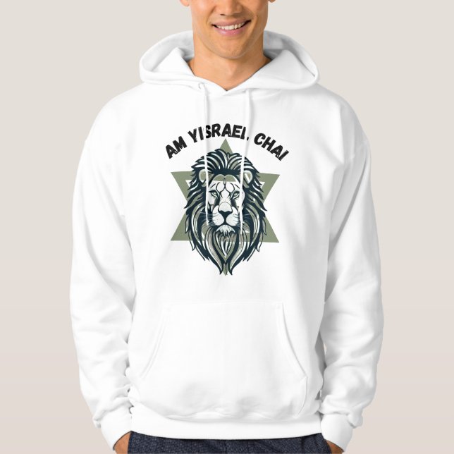 Sudadera León orgulloso y estrella de David (Anverso)
