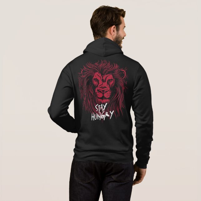Sudadera León Permanece Hambriento (Reverso completo)