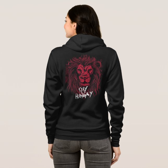 Sudadera León Permanece Hambriento (Reverso completo)