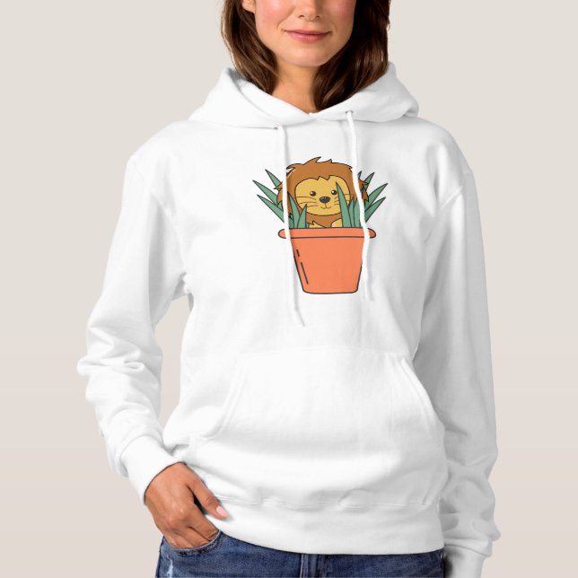 Sudadera León Potado En La Flor Verde De La Casa (Anverso)