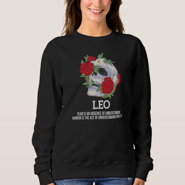 Sudadera León Rótulo Zodiac Hechos Esqueleto Horoscopio Ast (Anverso)