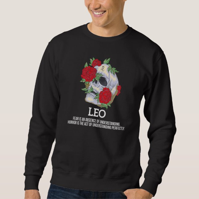Sudadera León Rótulo Zodiac Hechos Esqueleto Horoscopio Ast (Anverso)