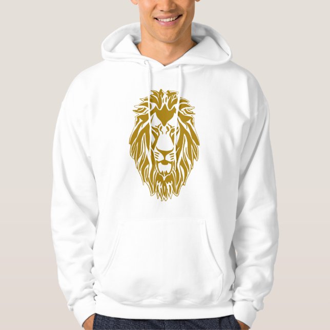 Sudadera León triste cabeza dorada  (Anverso)