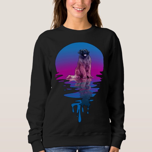 Sudadera Leonberger puesta de sol retro vintage (Anverso)