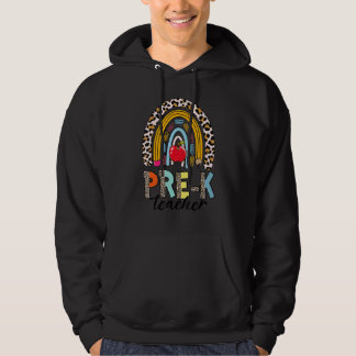 Sudadera Leopard Back To School Rainbow Pre K Teacher