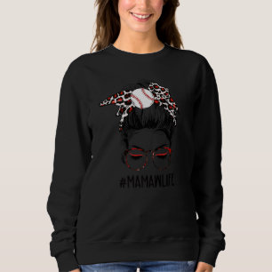 Sudadera Leopard Ball Mamaw Life Messy Bun Game Day Madres