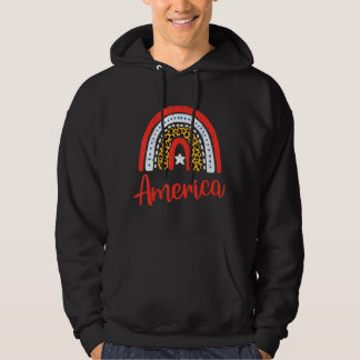 Sudadera Leopard Boho Rainbow America 4 De Julio Patriótico