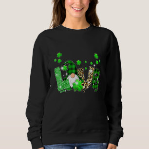 Sudadera Leopard Buffalo Plaid Love St Patricks Day Gnomes